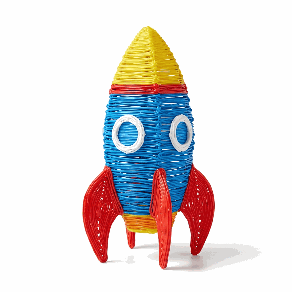 Cohete espacial en 3D