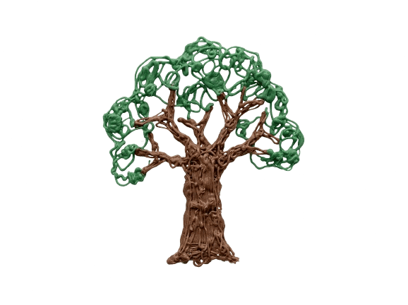 Árbol hecho con lápiz 3D