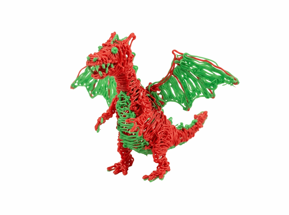 Dragón hecho con lápiz 3D