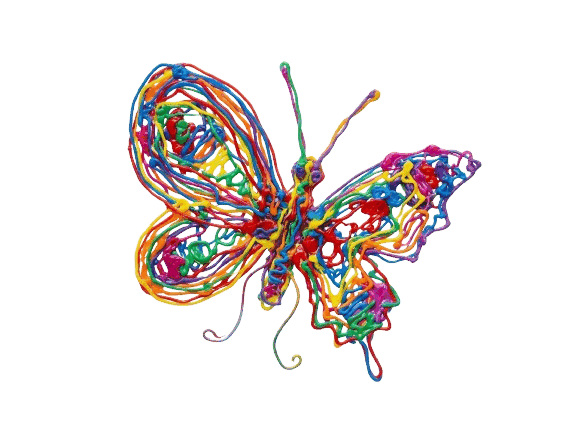 Mariposa hecha con lápiz 3D