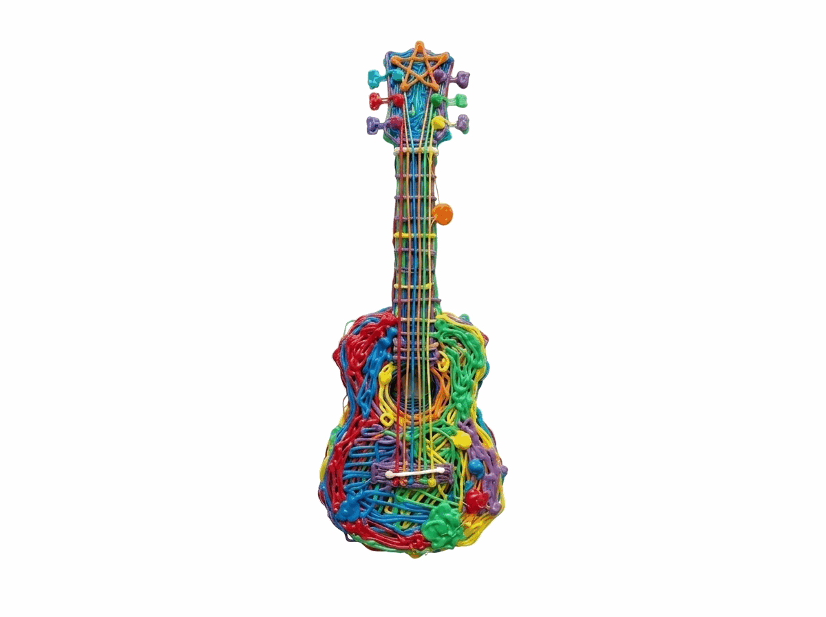 Guitarra hecha con lápiz 3D